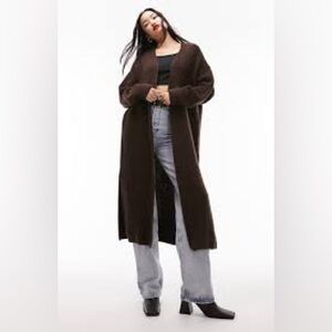 Women's Long Brown Sweater Cardigan